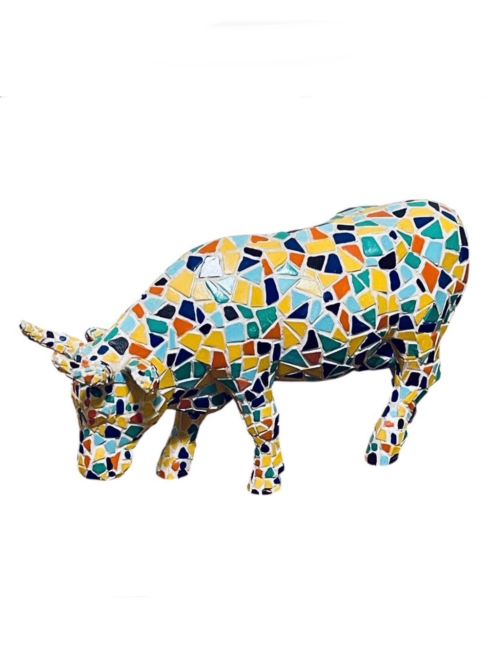Cow Parade Moozaic Colorful Mosaic Bull Figurine Taurus #9143 Vintage 2002